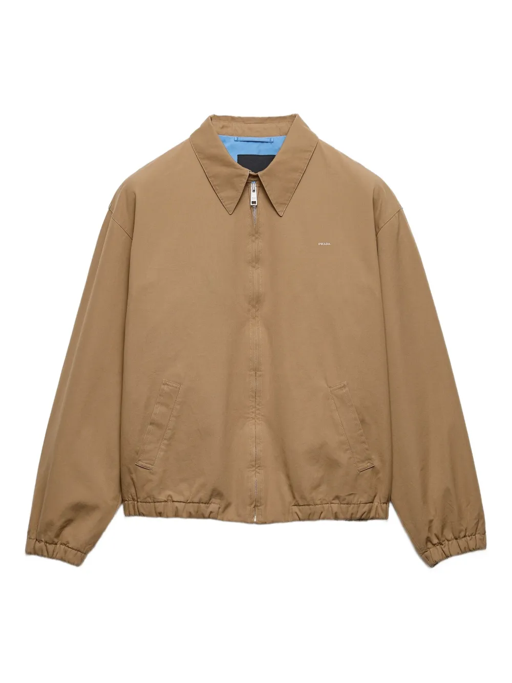Prada embroidered-logo jacket | Brown | Image 1