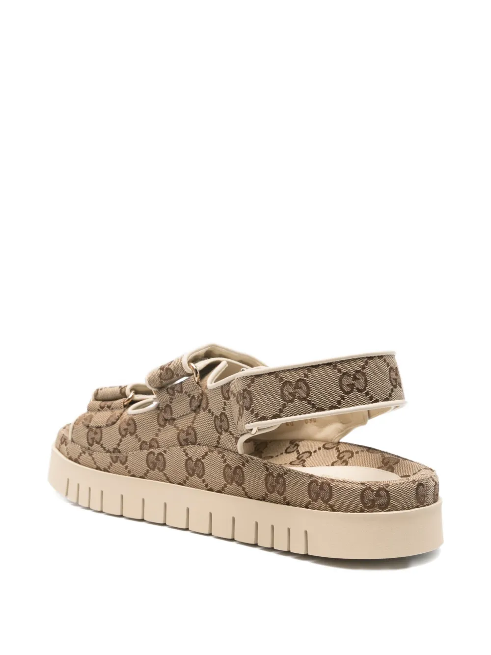 Gucci monogram flat sandals Beige