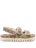 Gucci monogram flat sandals - Neutrals
