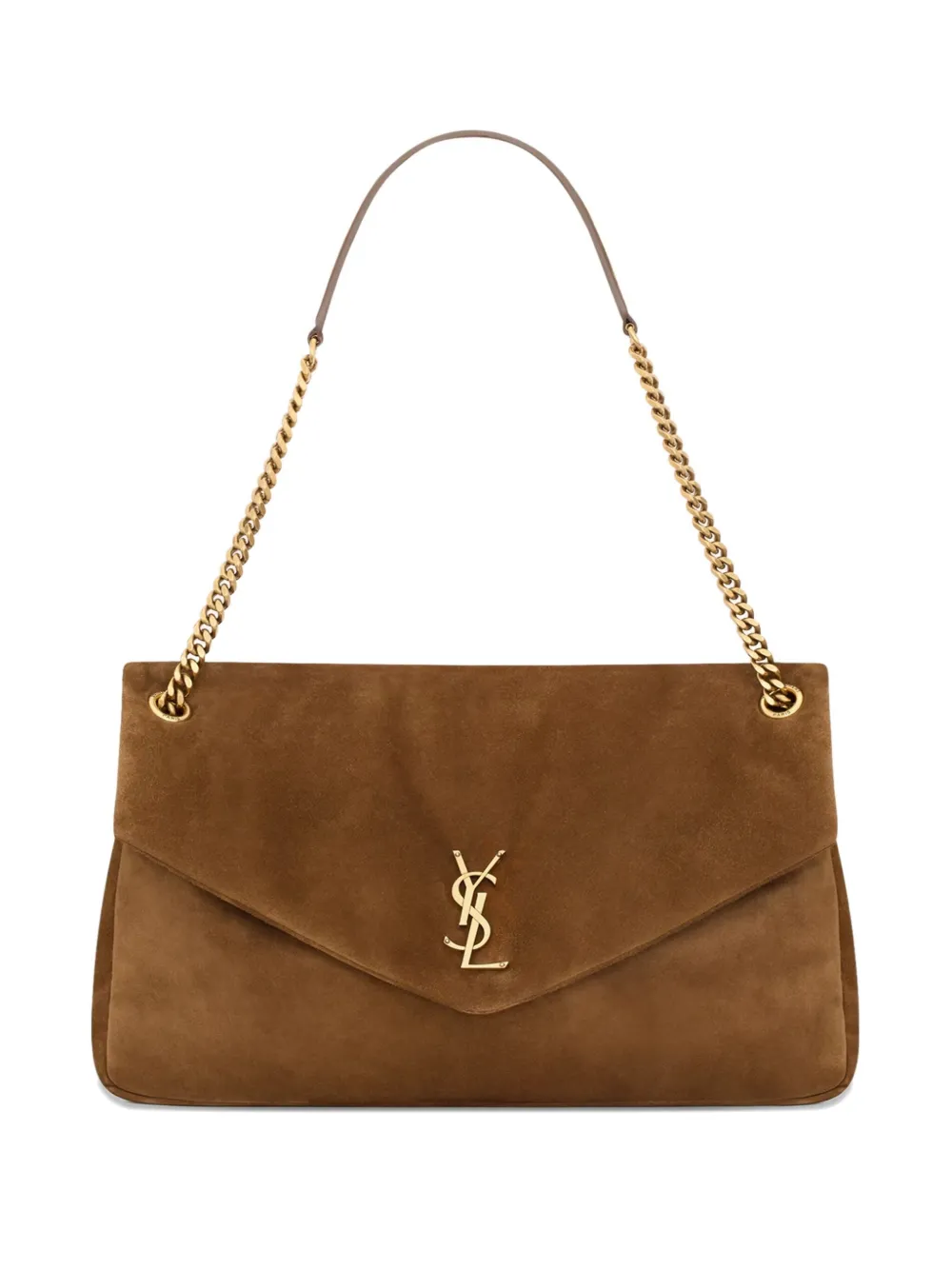 Saint Laurent Schoudertas met kettingband Bruin