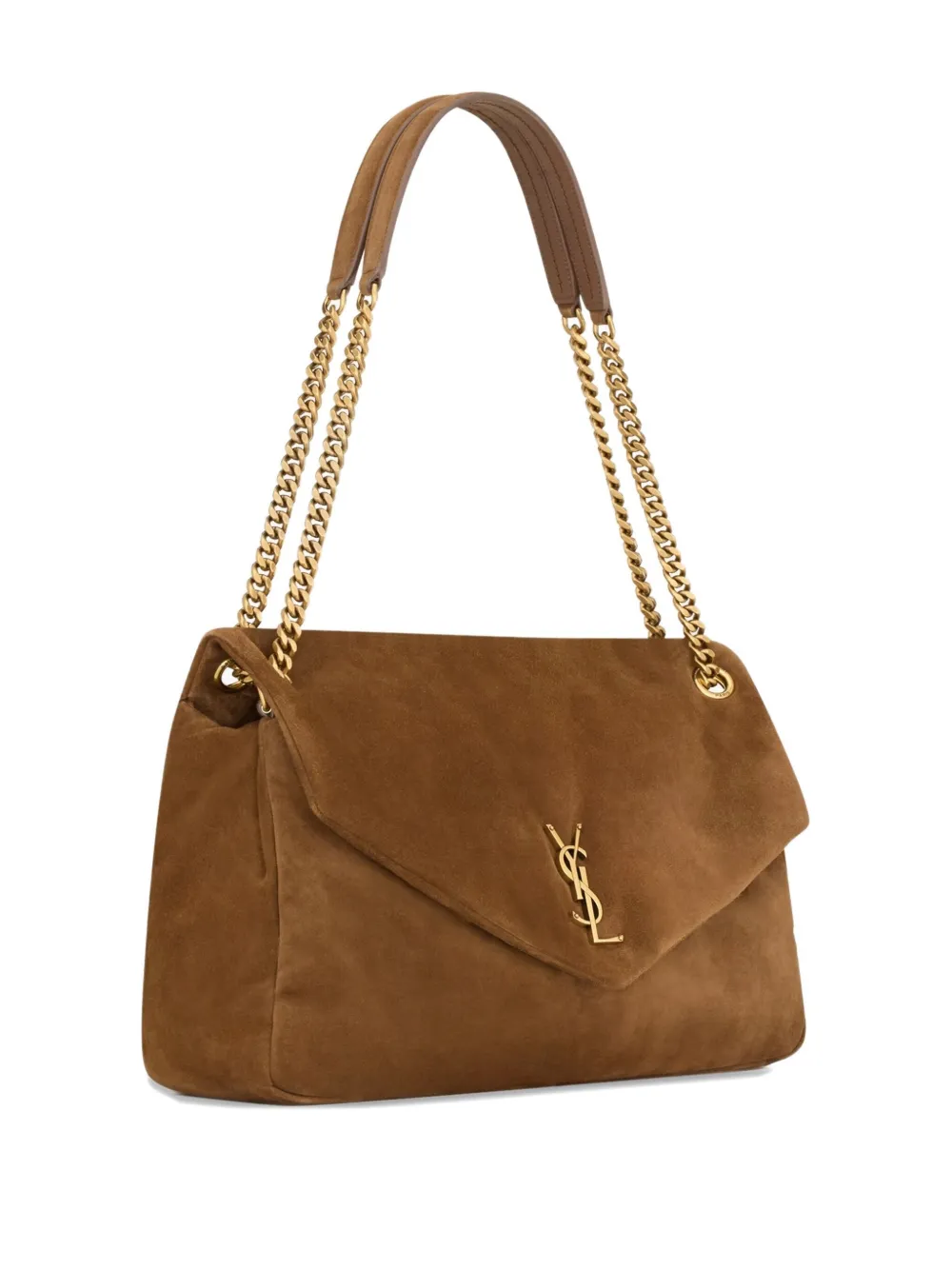 Saint Laurent Schoudertas met kettingband Bruin