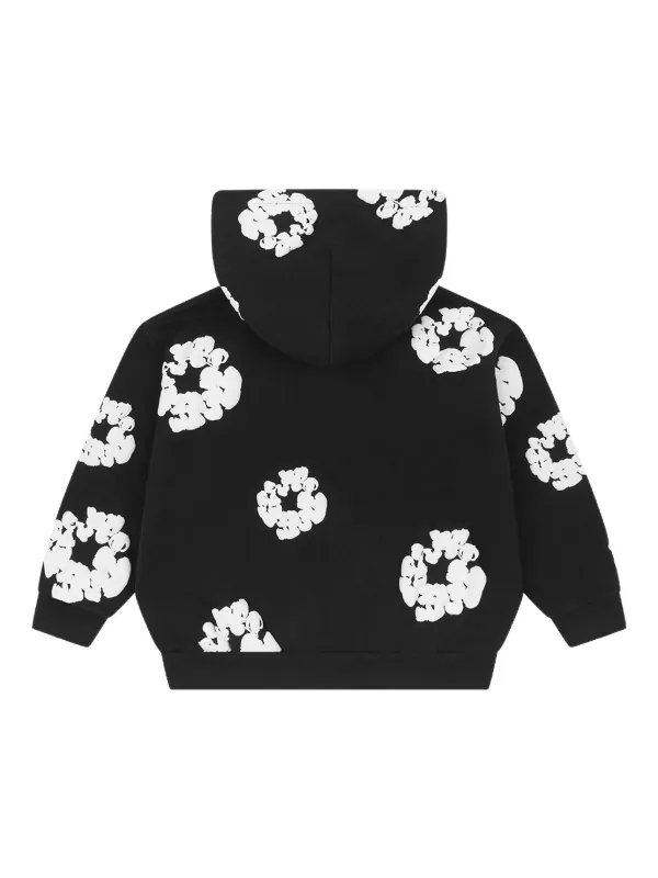 denim tears パーカー　ブラック　上のみ デニムティアーズ コットンリース パーカー ブラック モノクローム