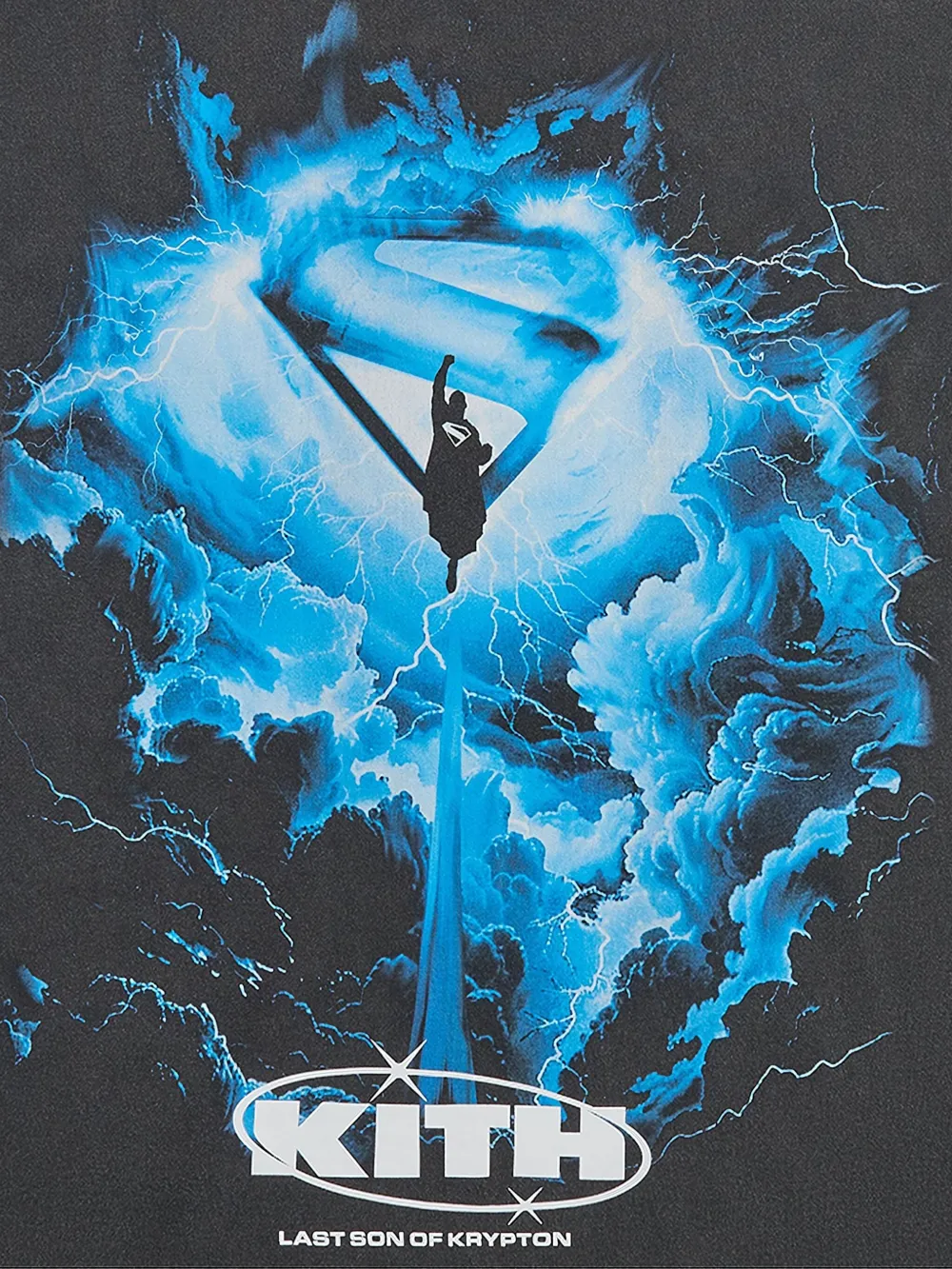 KITH Superman Lightning Vintage T-shirt - Zwart