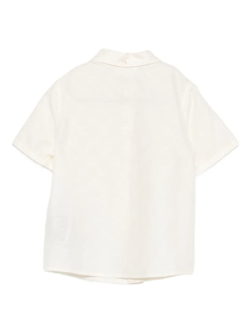 Gucci Kids Shirt met korte mouwen en knoop Beige