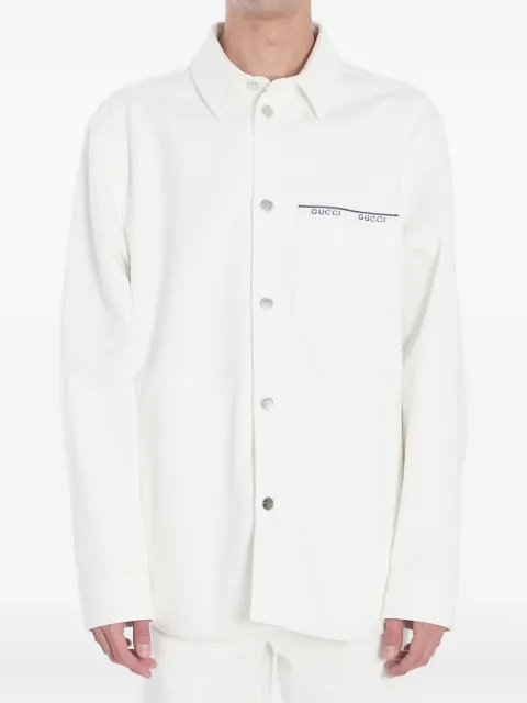 Gucci pointed-collar embroidered shirt