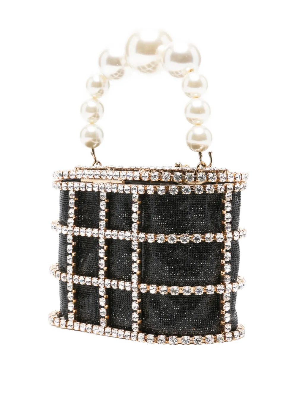 Rosantica Pearl Embellished Shoulder Bag In Black