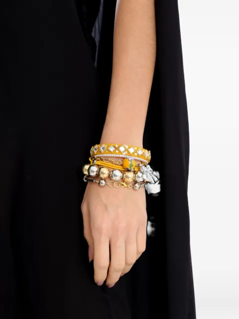 Amir Slama bow-details bead-embellished bracelet set