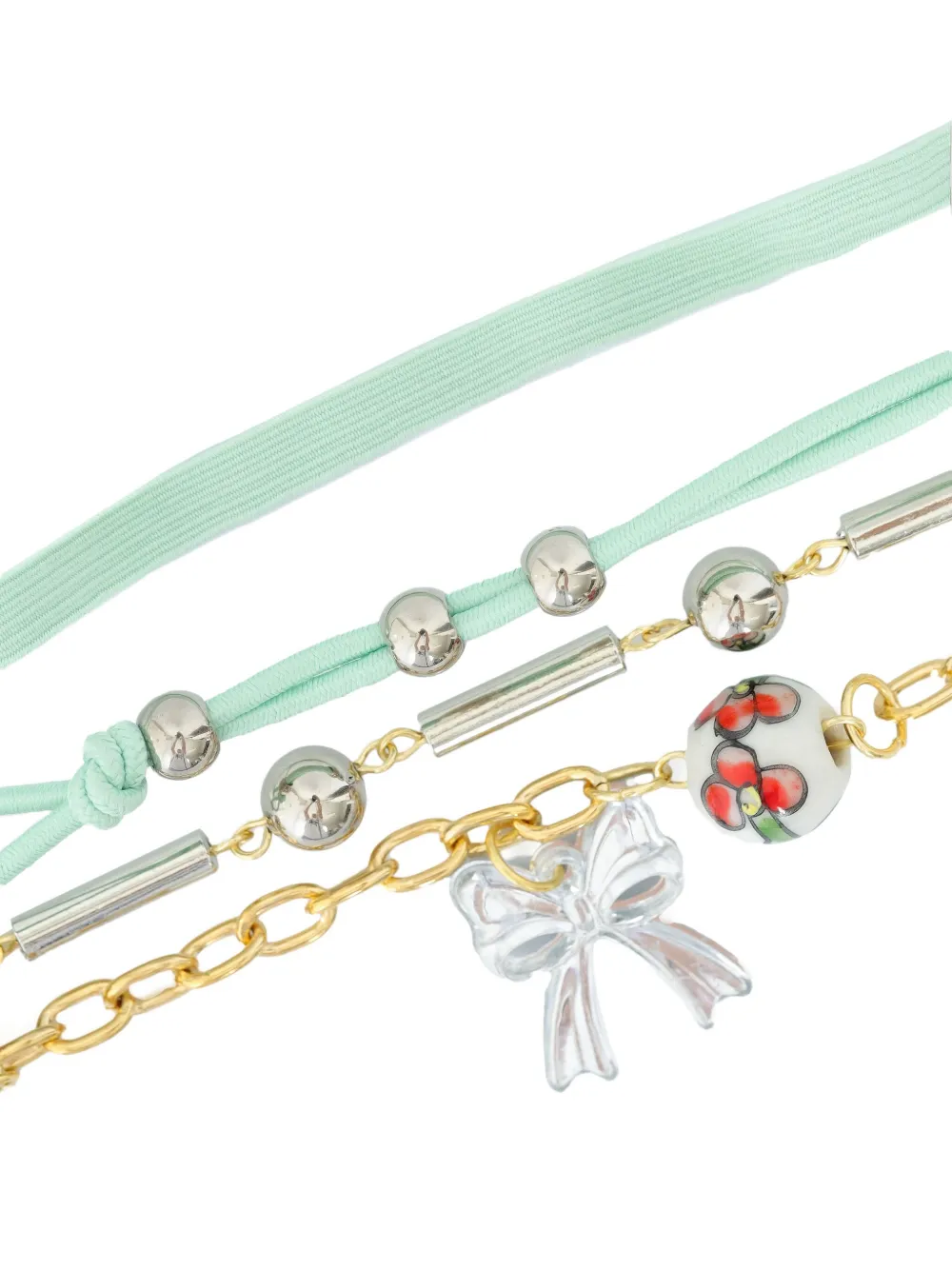 Amir Slama Armband met kralen strik bedels - Blauw