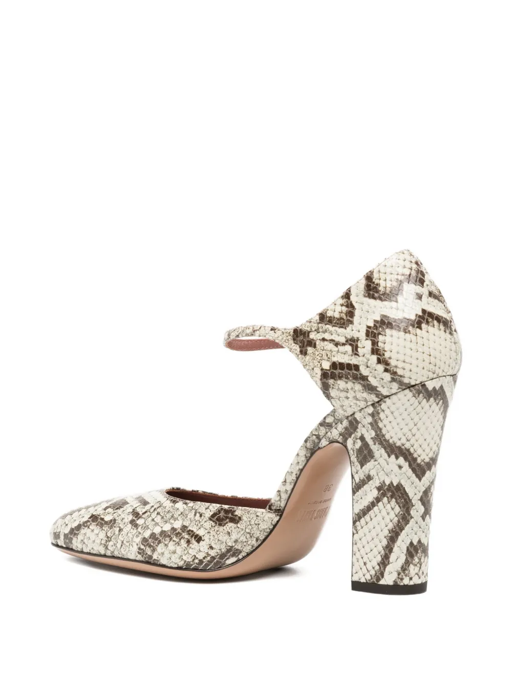 Paris Texas 100mm python-print ankle-strap pumps Neutrals