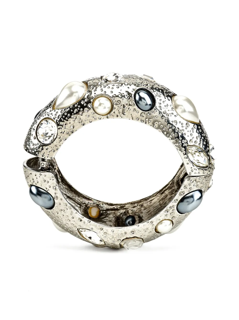 Kenneth Jay Lane Bedelarmband verfraaid met parels - Zilver