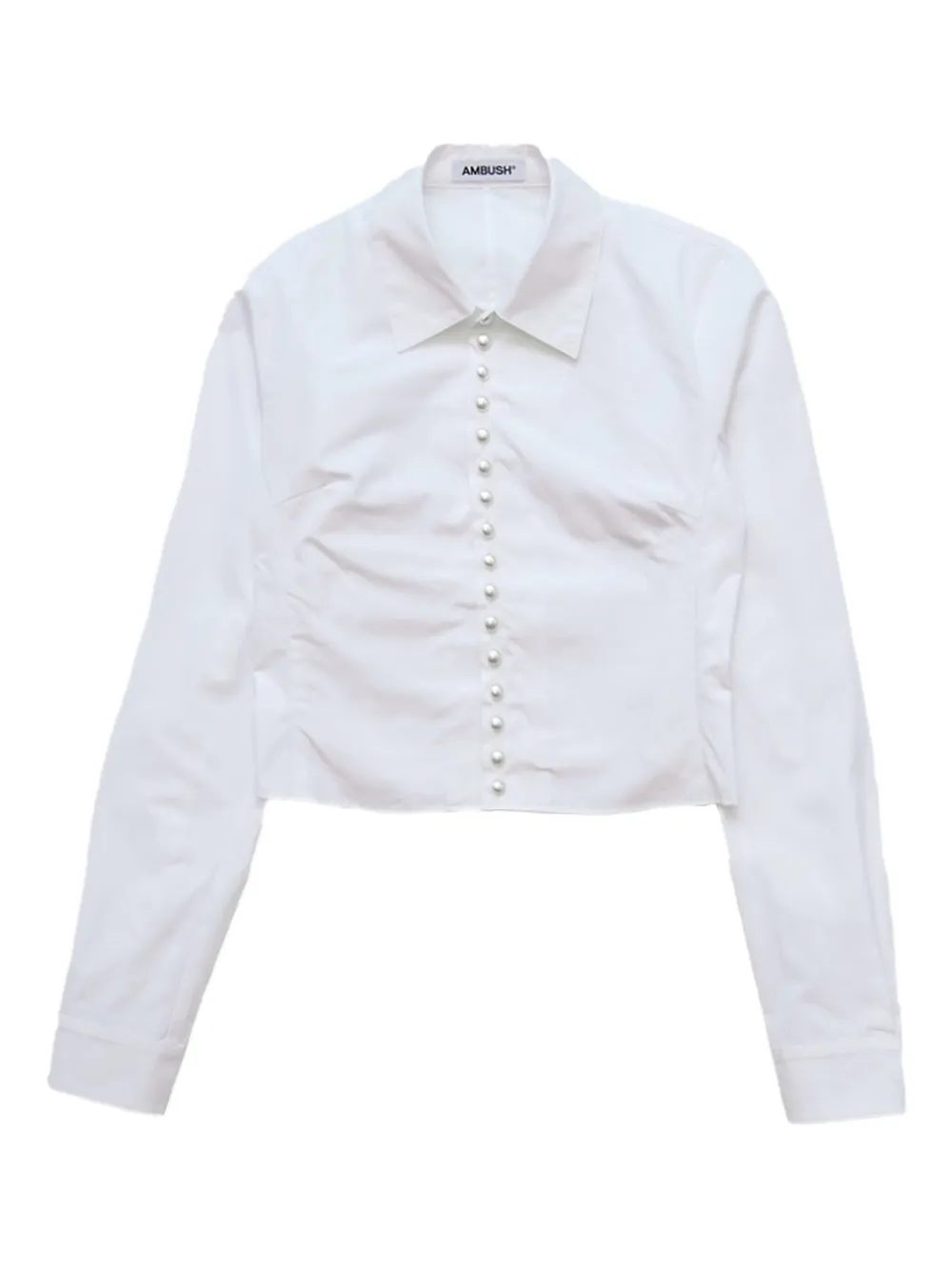 Ambush Fitted Pearl Button Shirt White In White