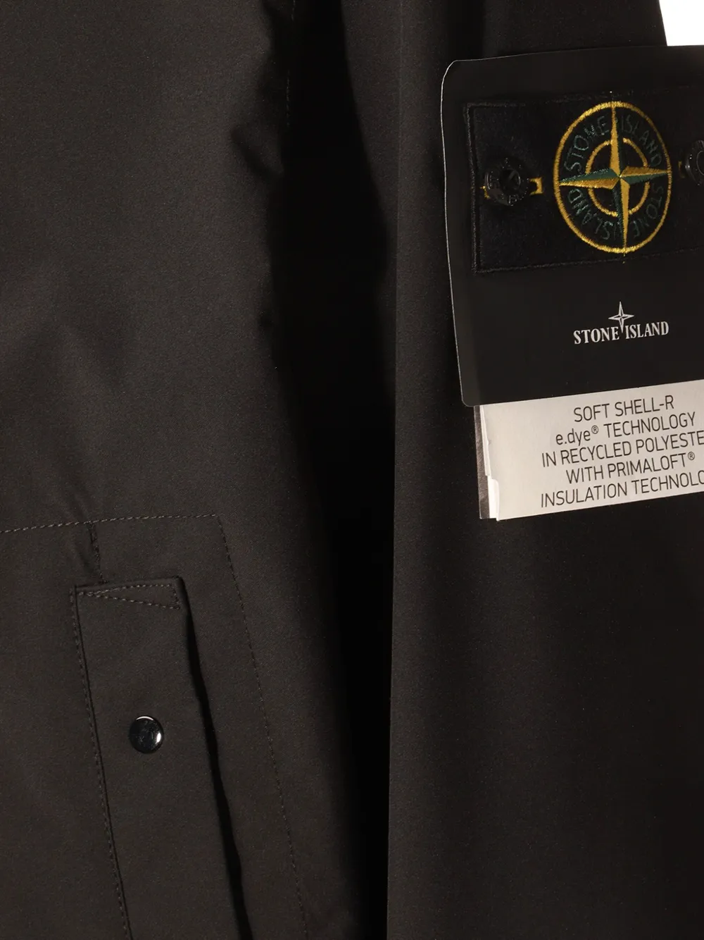 Stone Island soft-shell hooded jacket Zwart