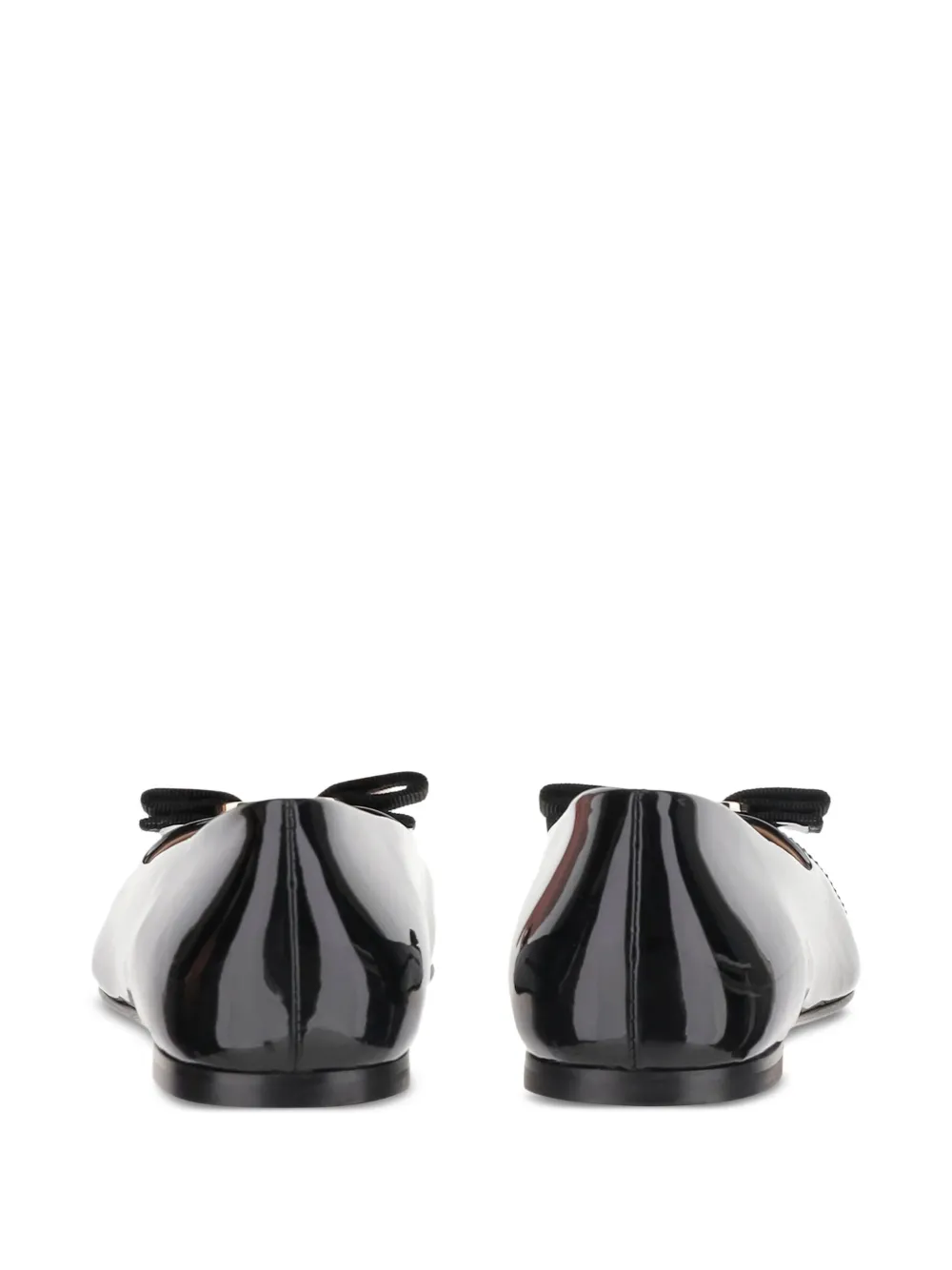 Ferragamo Vara-bow leather ballet shoes Black