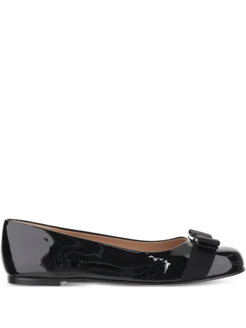 Ferragamo Vara-bow leather ballet shoes
