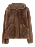 Blancha hooded shearling jacket - Brown