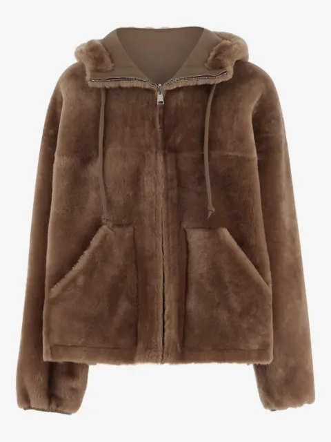 Blancha hooded shearling jacket
