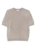 Soft Goat cashmere short sleeve sweater - Grey