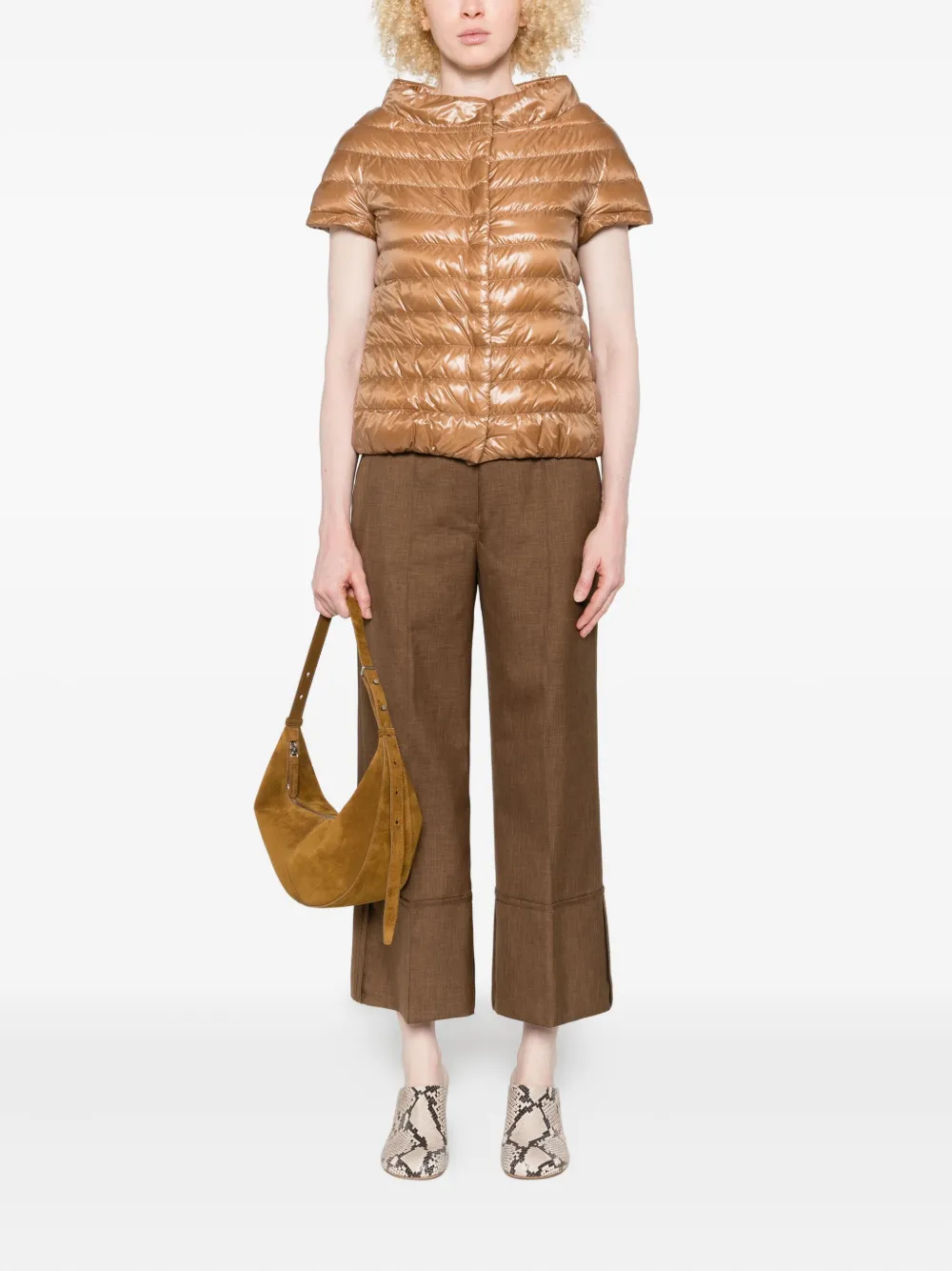 Herno short-sleeve quilted jacket Bruin