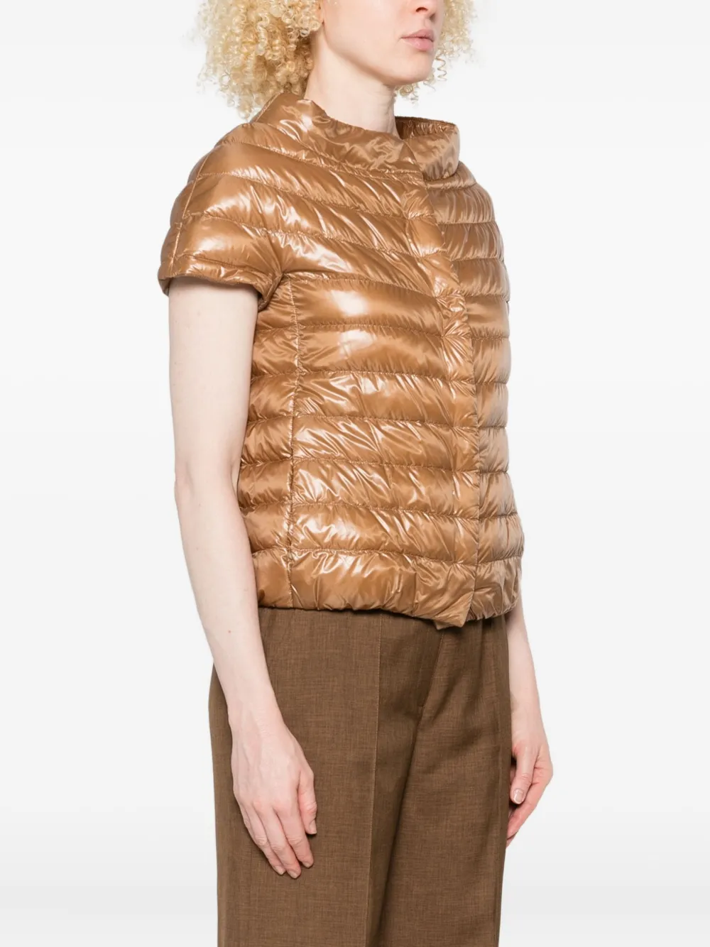 Herno short-sleeve quilted jacket Bruin