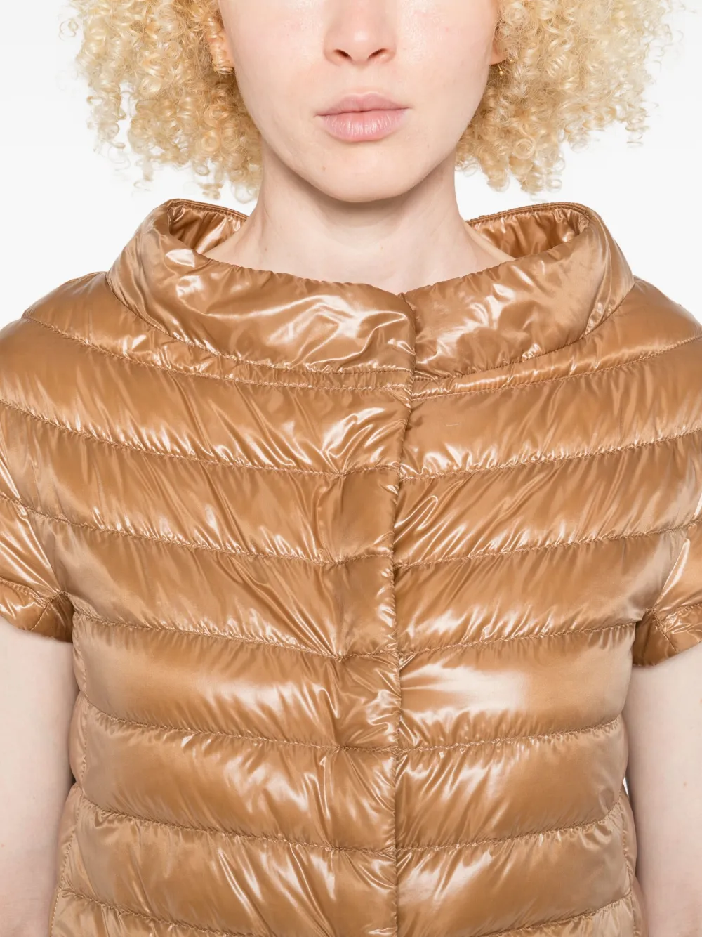 Herno short-sleeve quilted jacket Bruin