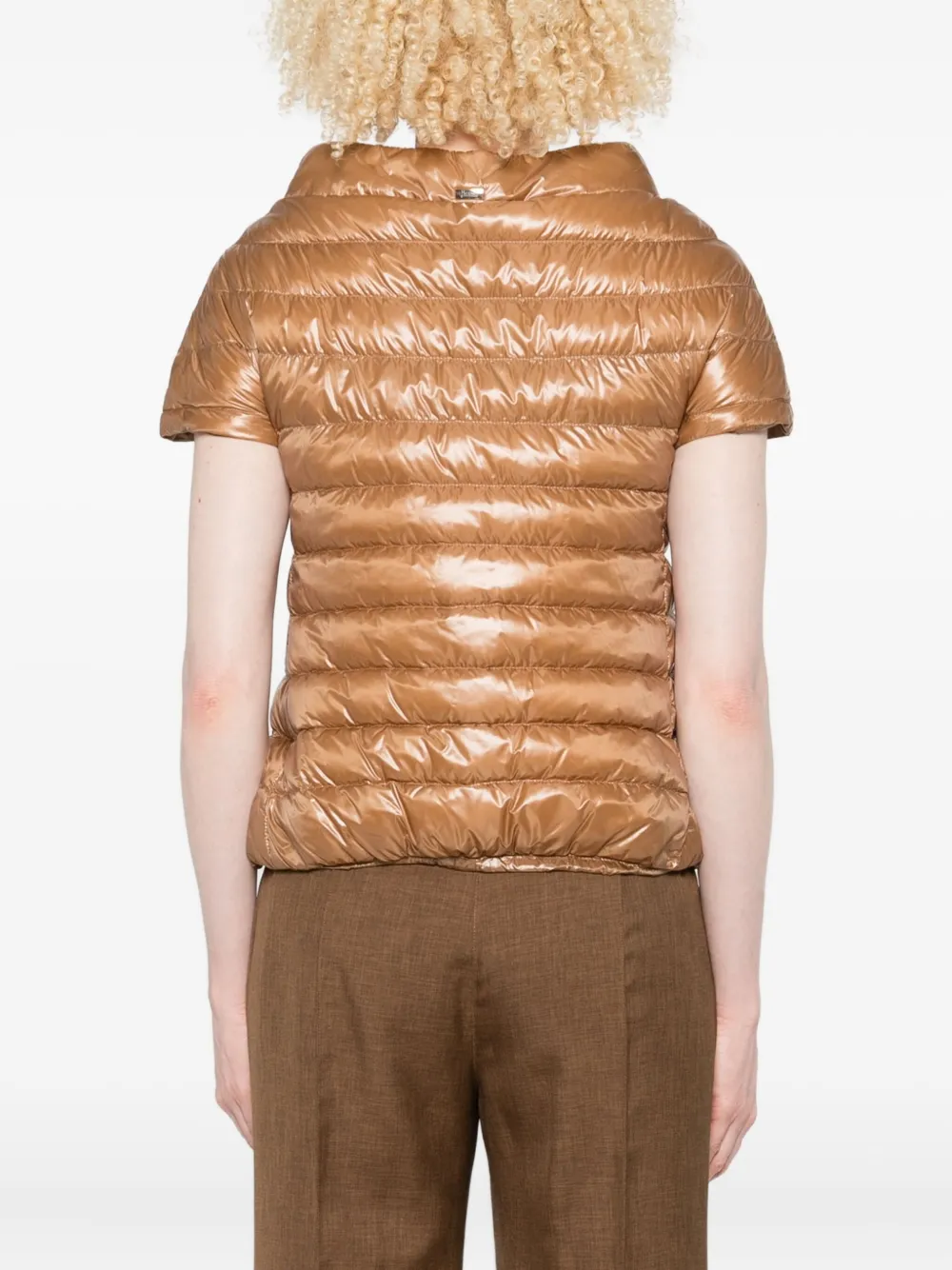 Herno short-sleeve quilted jacket Bruin