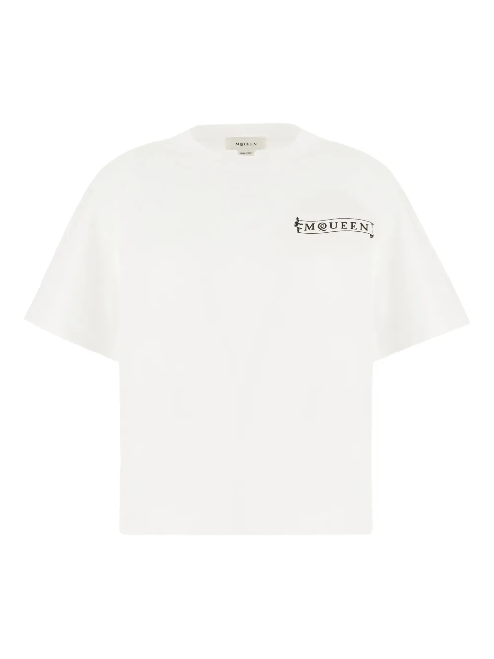 Alexander McQueen banner logo-print T-shirt | White | Image 1