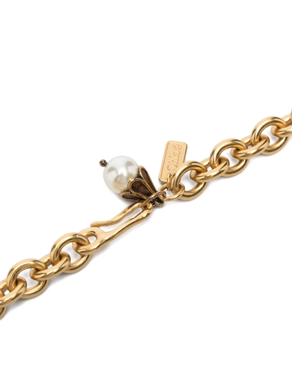 Chloé Gold Heart-charm Chain Belt In Gold