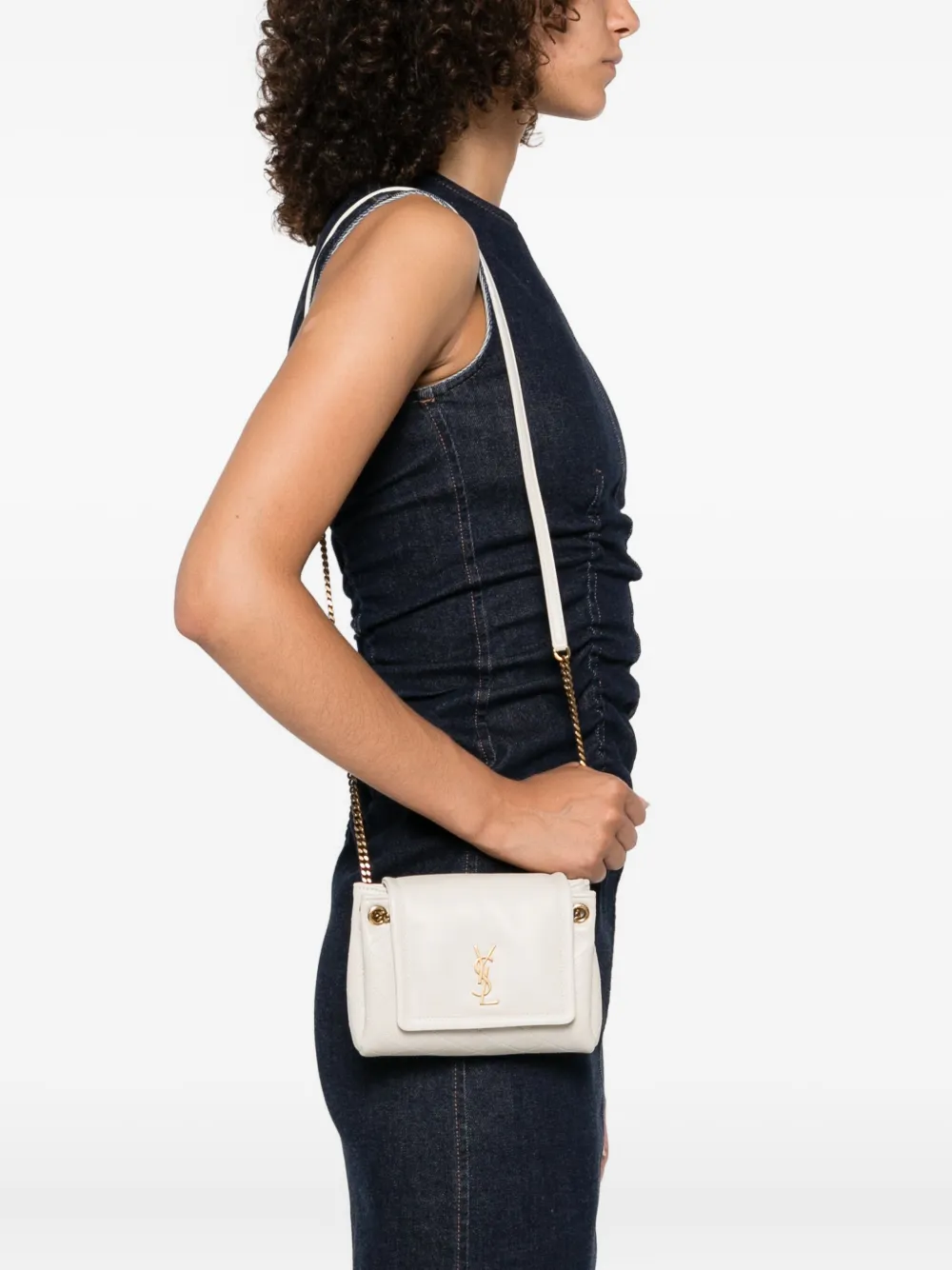 Saint Laurent mini Nolita crossbody bag Beige
