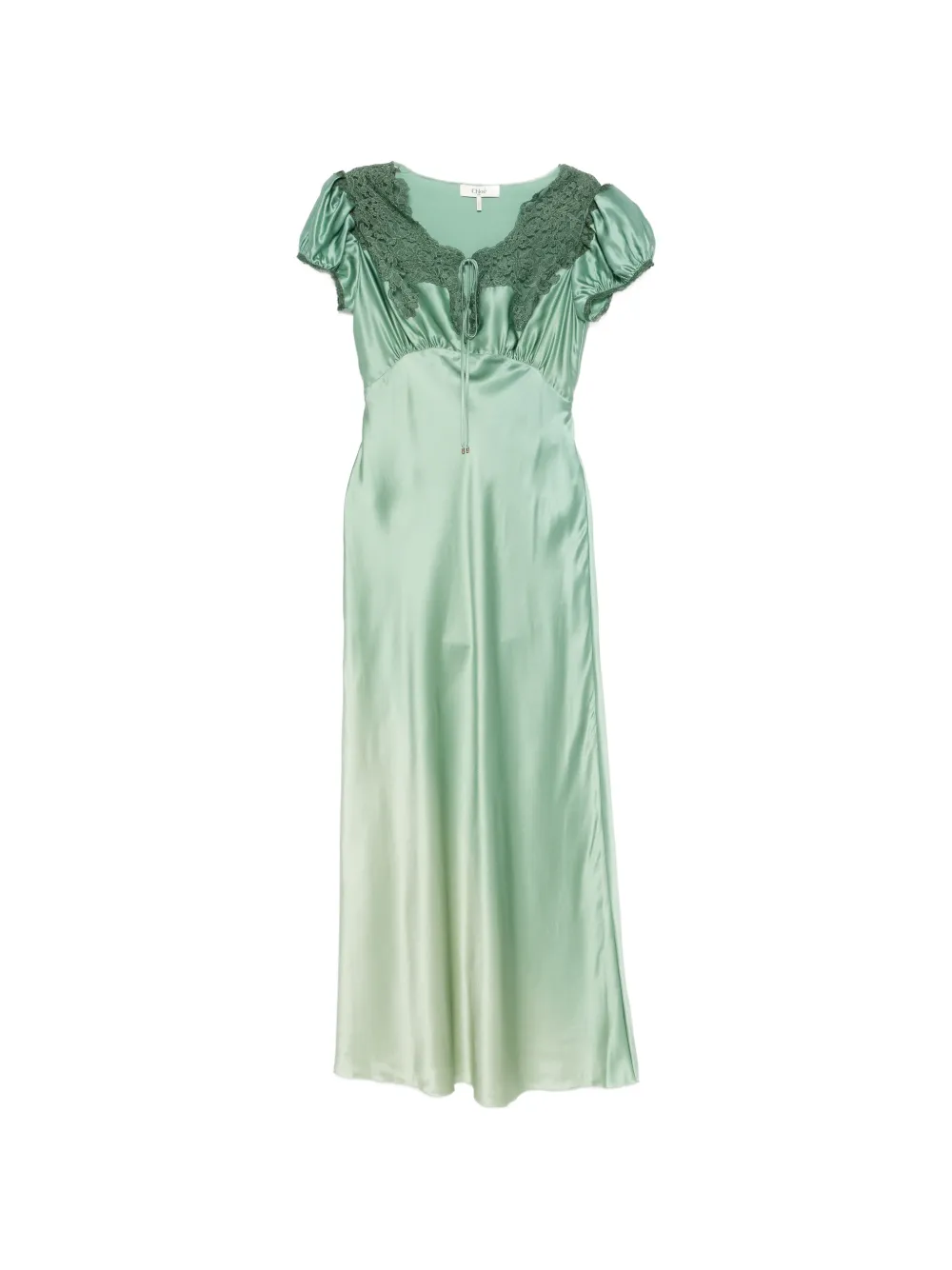 Chloé lace-insert maxi dress - Verde