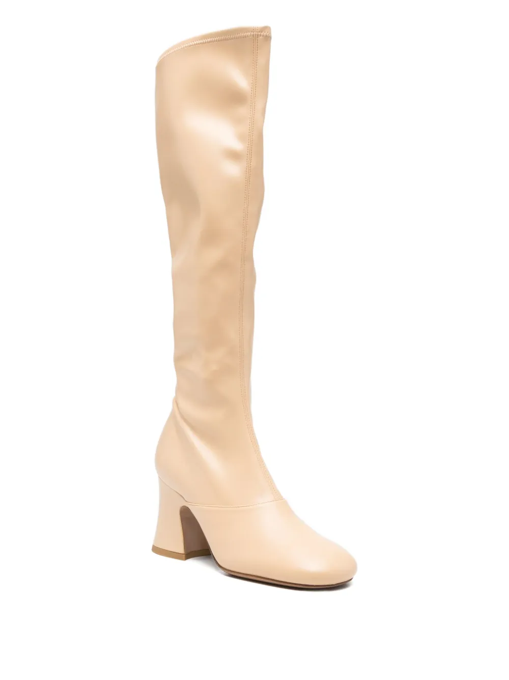 Chloé Knee-high Block-heel Boots In Nude