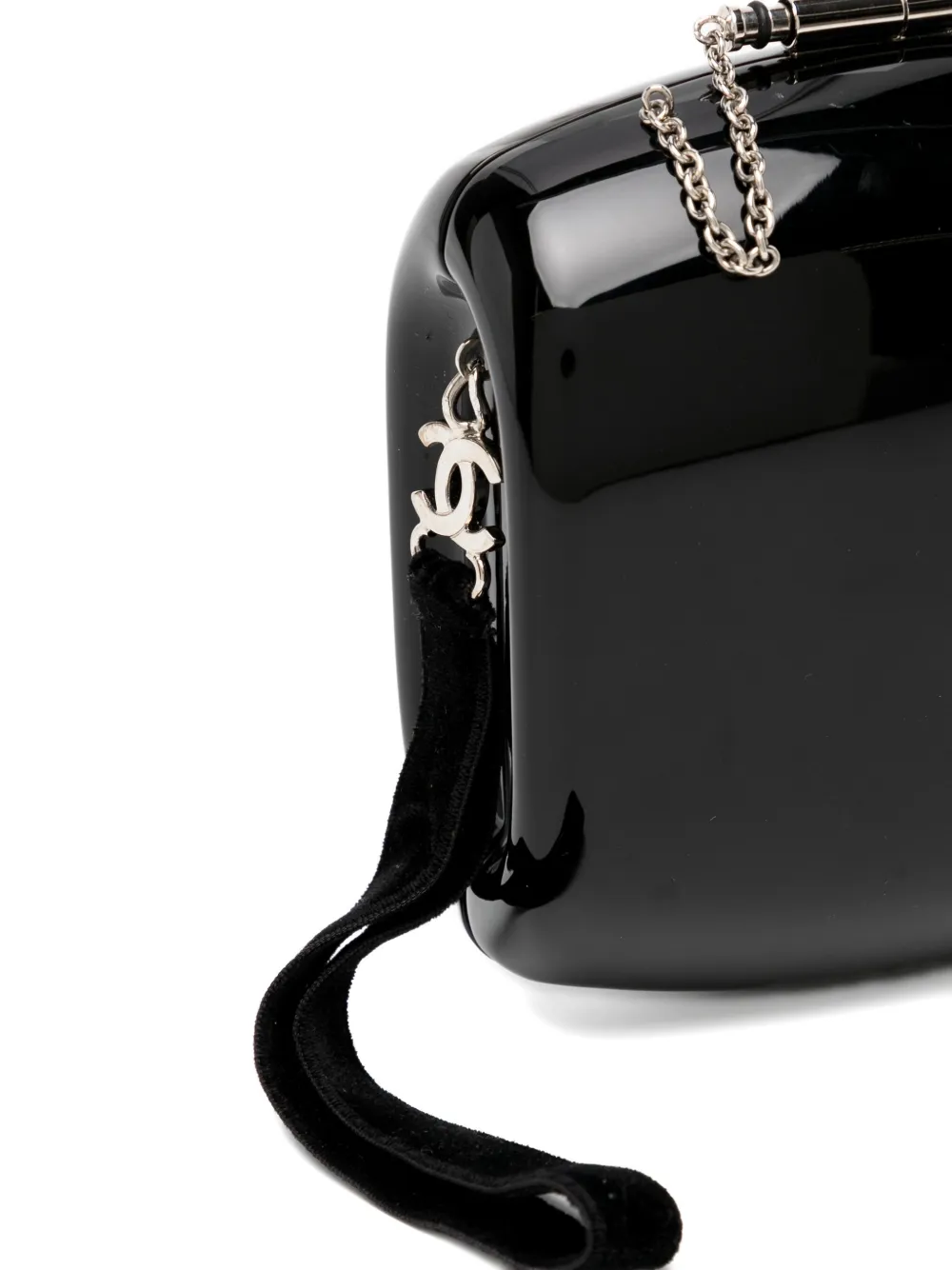 CHANEL Pre-Owned Minaudière clutch met kristallen en hars Zwart