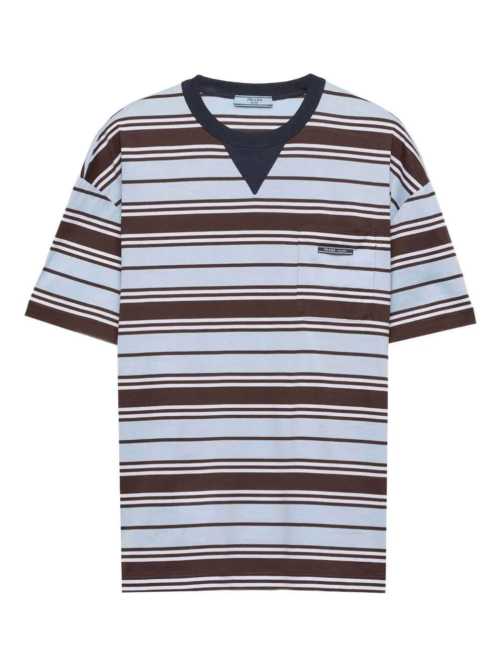 Prada Gestreept T-shirt Bruin