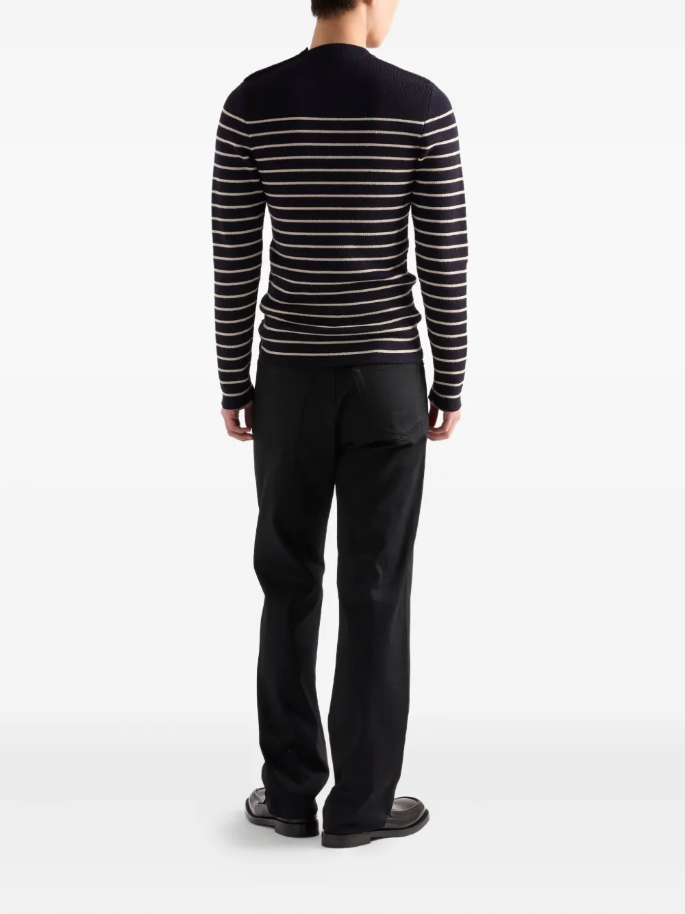 Prada Mens Black Straight-leg Regular Denim Jeans In Black