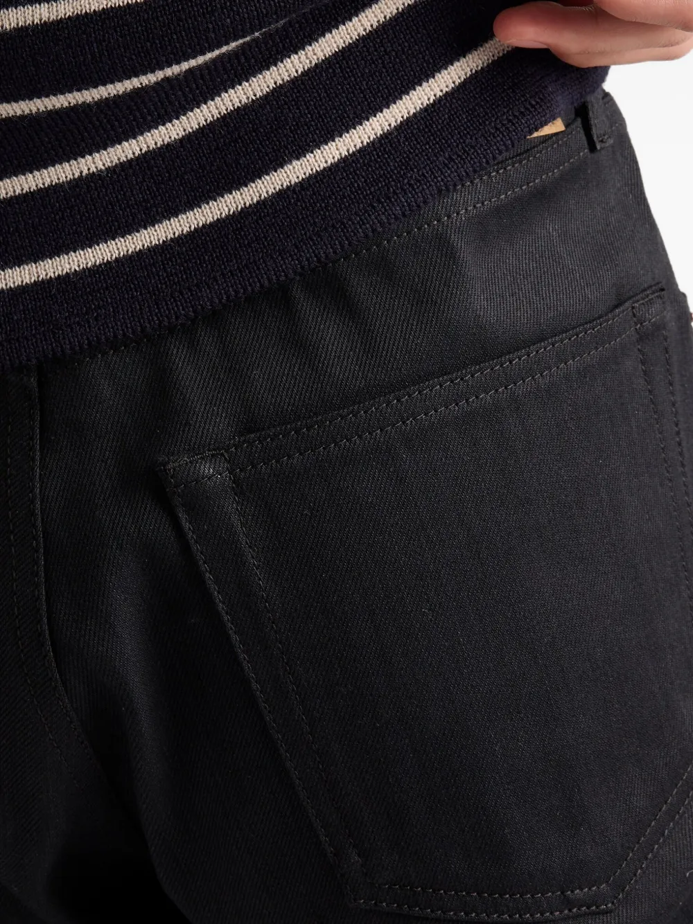Prada Mens Black Straight-leg Regular Denim Jeans In Black