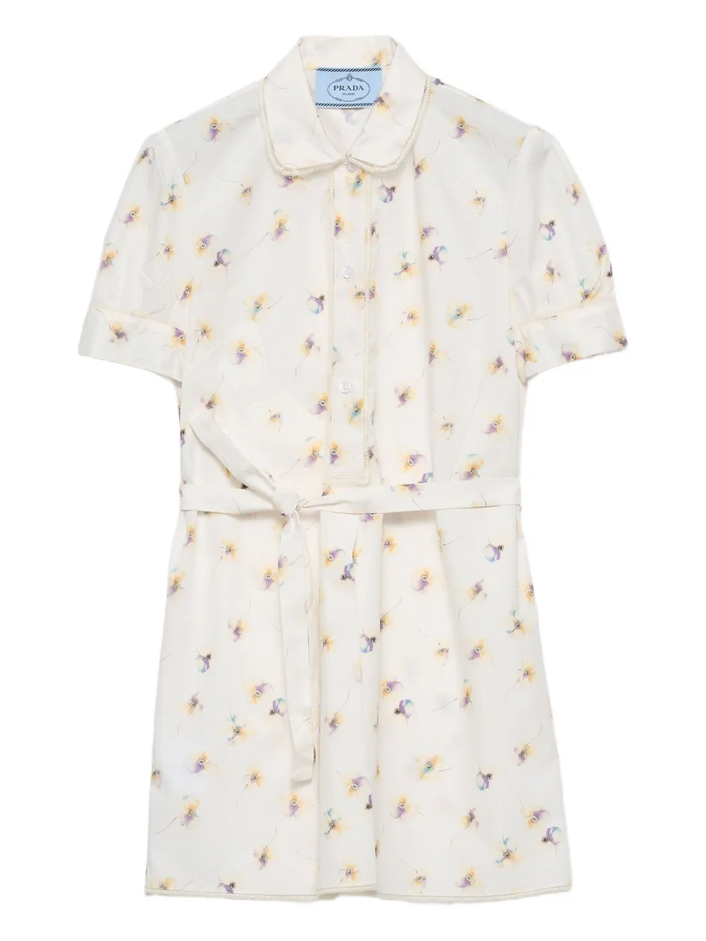 Prada Jurk met bloemenprint Geel