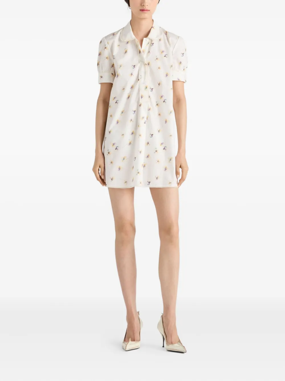 Prada Jurk met bloemenprint Geel