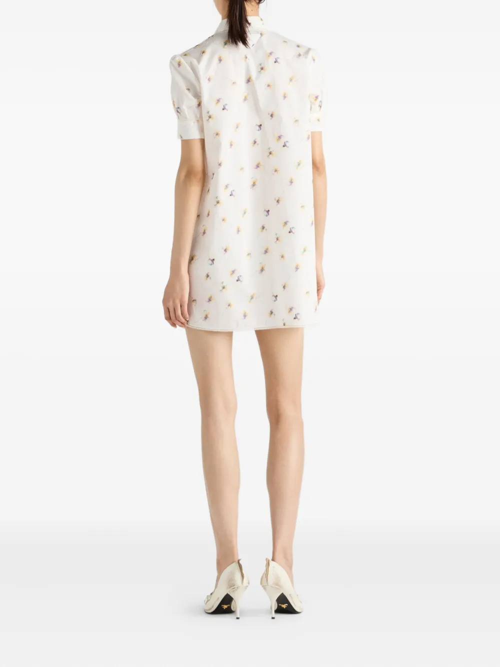 Prada Jurk met bloemenprint Geel