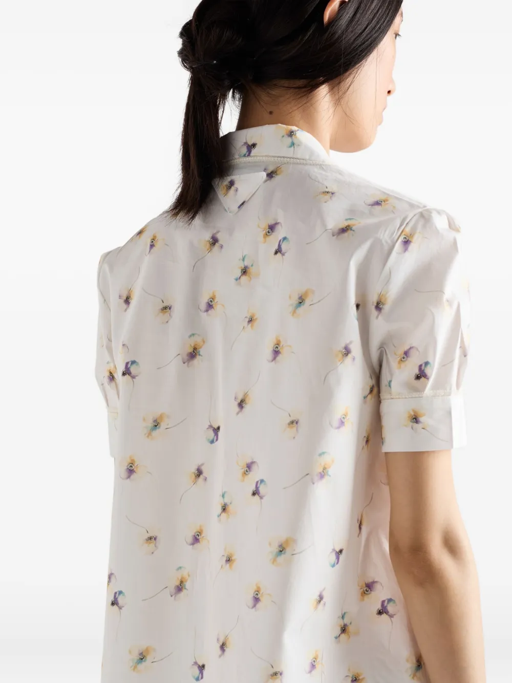 Prada Jurk met bloemenprint Geel