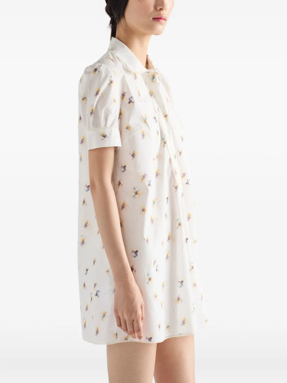 Prada Jurk met bloemenprint Geel