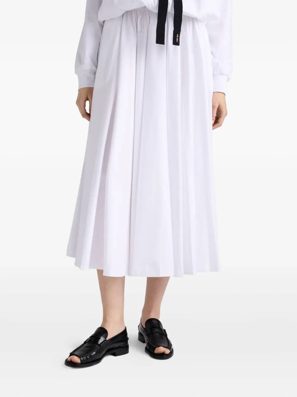 Prada Re-Nylon plooirok Wit