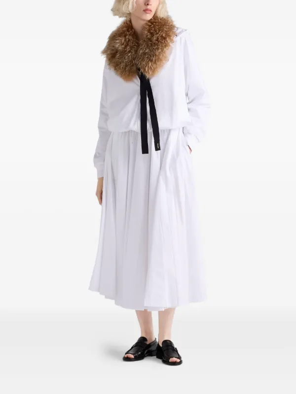 Prada Reversible Cotton Jersey And Re-nylon Circle Skirt | White