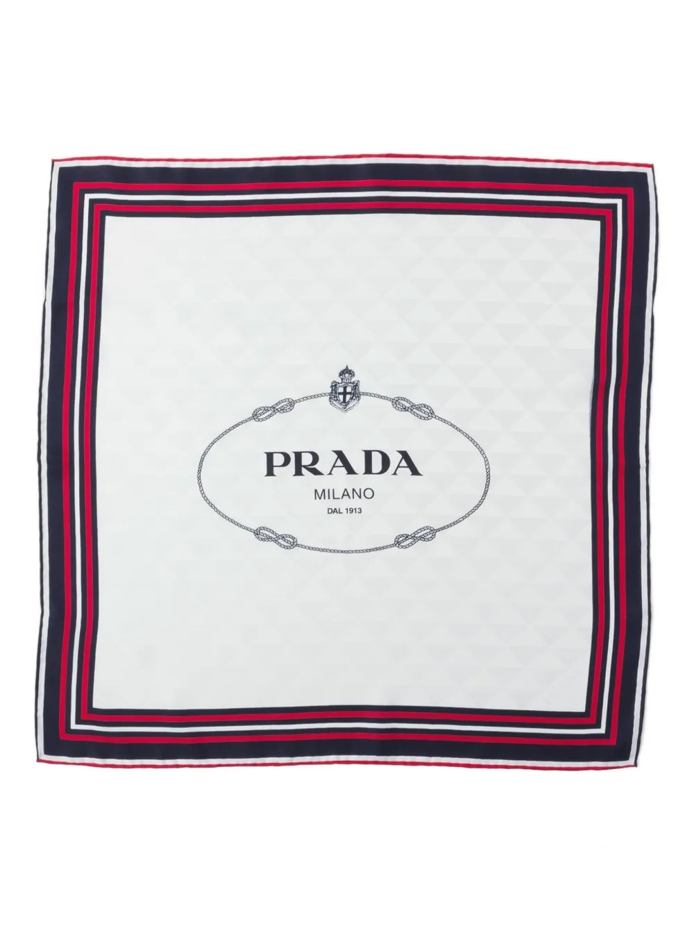 Prada logo-jacquard twill scarf Beige