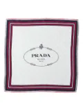 Prada logo-jacquard twill scarf - Neutrals