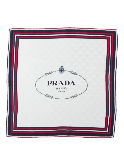 Prada logo-jacquard twill scarf