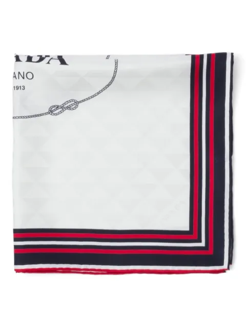 Prada logo-jacquard twill scarf