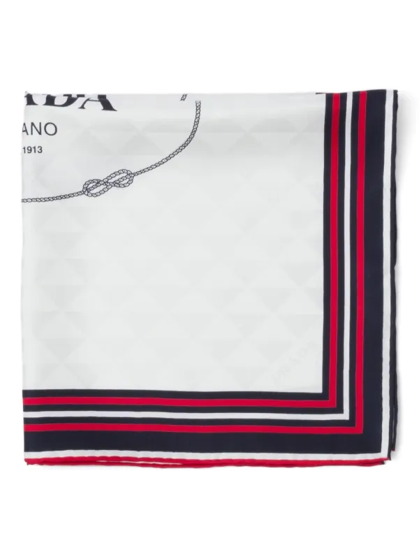 Prada ロゴジャカード スカーフ | ニュートラル | FARFETCH JP