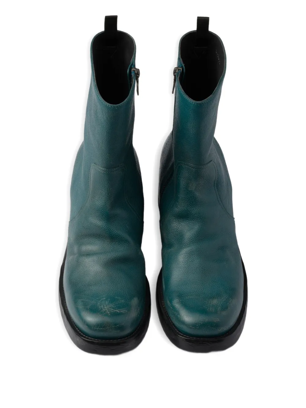 Prada zipped leather boots Blue