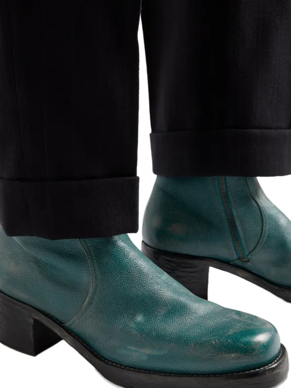 Prada ジップ レザーブーツ | ブルー | FARFETCH JP
