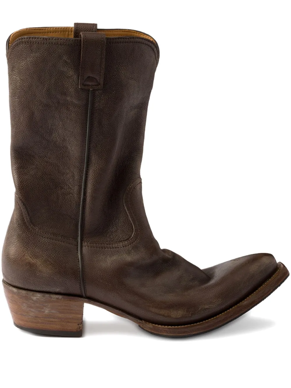 Prada leather cowboy boots Brown