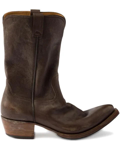Prada leather cowboy boots